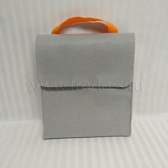 Рюкзак из фетра 26х26х3 РФ001, серо-оранжевый